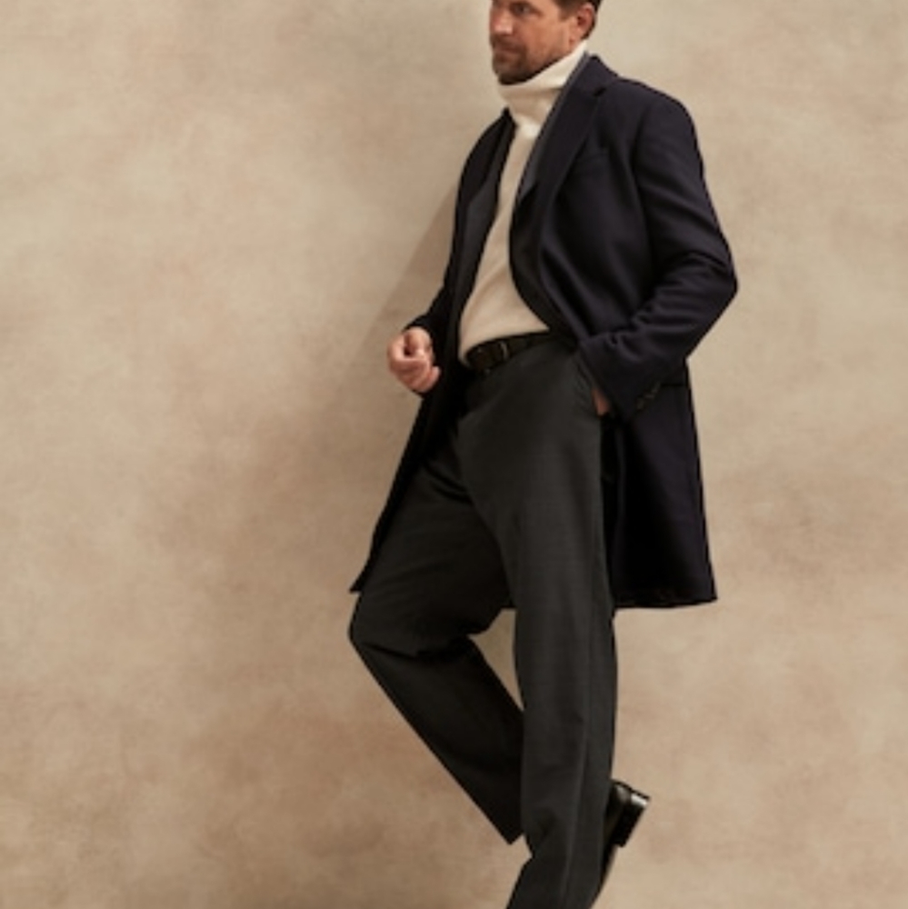 Gorgeous Navy Italian Wool Blend Top Coat